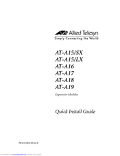 Allied Telesis AT-A15/SX Quick Install Manual