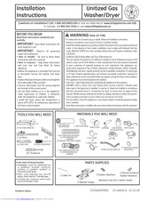 GE Unitized Electric Washer/Dryer Installation Instructions Manual