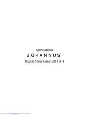 JOHANNUS DSA-4 User Manual