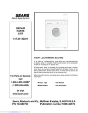 Sears 417.24182301 Repair Parts List Manual