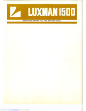 Luxman R1500 Operation Manual