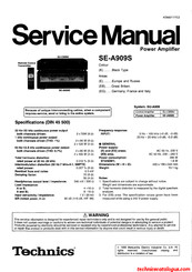 Technics SE-A909S Service Manual