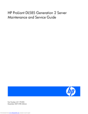 HP ProLiant DL585 Generation 2 Maintenance And Service Manual