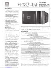 JBL VRX932LAP Brochure & Specs