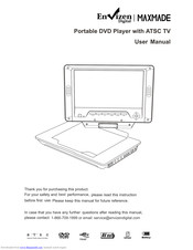 Envizen Portable DVD Player with ATSC TV User Manual