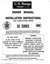 U.S. Range CG Series Owner's Manual And Installation Instructions