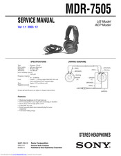 Sony MDR-7505 Service Manual