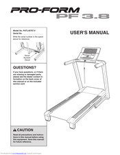 Pro-Form PF 3.8 User Manual