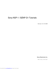 Sony BZNP-D1 Tutorials Manual