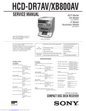 Sony HCD-DR7AV Service Manual