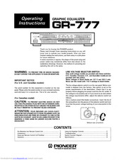 Pioneer GR-777 Manuals | ManualsLib