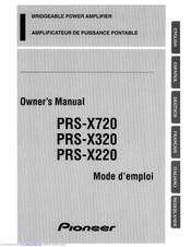 Pioneer PRS-X320 Owner's Manual