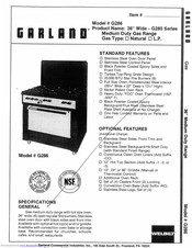Garland G286 Specification