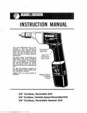 Black & Decker Cordless Drill Instruction Manual
