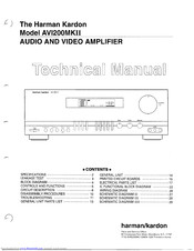 Harman Kardon AVI200MKII Tehnical Manual