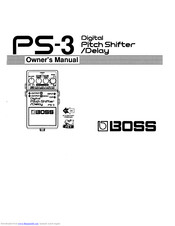 Boss PS-3 Owner's Manual