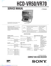 Sony HCD-VR50 Service Manual