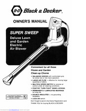 Black & Decker Super sweep Delux Lawn and Garden Electric Air Blower Owner's Manual