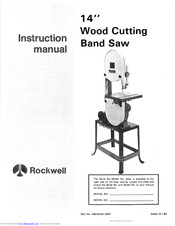 Rockwell/ Delta 14" Band Saw Instruction & Parts Manual 