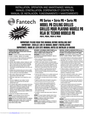 Fantech PBV4 Installation, Operation And Maintenance Manual