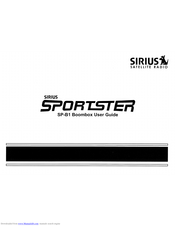Sirius Satellite Radio Sportster SP-B1 User Manual