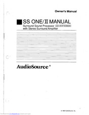 AudioSource SS One/II Manual