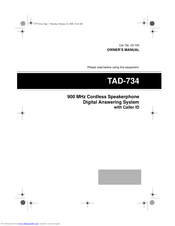 Radio Shack TAD-734 Owner's Manual