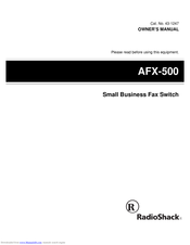 Radio Shack AFX-500 Owner's Manual