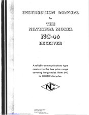 National NC-46 Instruction Manual