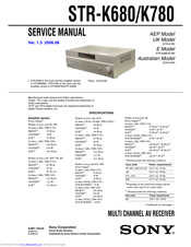 Sony STR-K680 Service Manual