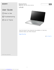 Sony VAIO Fit 14 User Manual