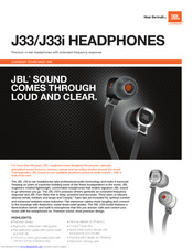 JBL J33i Specifications