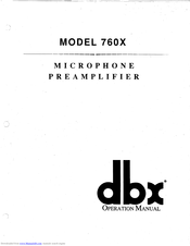 dbx 760X Operation Manual
