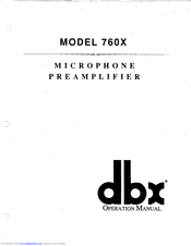 Dbx 760X Operation Manual