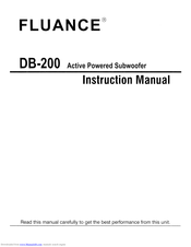 Fluance DB-200 Instruction Manual