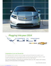 Chevrolet VOLT 2014 Getting To Know Manual