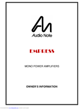 Audio Note EMPRESS Owner's Information