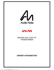 Audio Note AN-S8/M Owner's Information