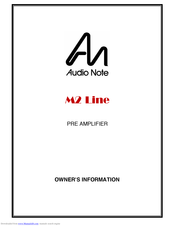 Audio Note M2 RIAA Owner's Information