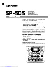 Roland SP-505 Owner's Manual
