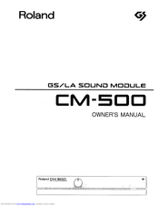 Roland CM-500 Owner's Manual