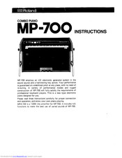 Roland MP-700 Instructions Manual