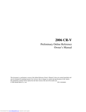 Honda 2006 CR-V Owner's Manual