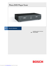 Bosch PLN-DVDT Installation And User Instructions Manual
