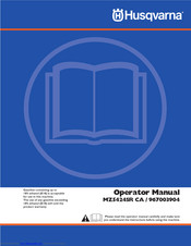 Husqvarna MZ5424SR CA Operator's Manual