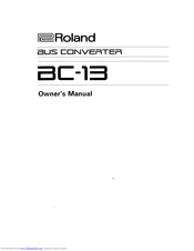 Roland BC-13 Owner's Manual