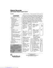 Radio Shack Digital Recorder Owner's Manual