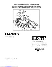 Target TILEMATIC TA10100 Operating Instructions And Parts List Manual