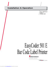 Intermec EasyCoder 501 E Installation & Operation Manual