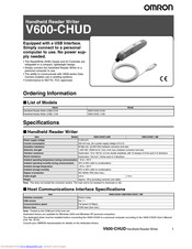 Omron V600-CHUD User Manual